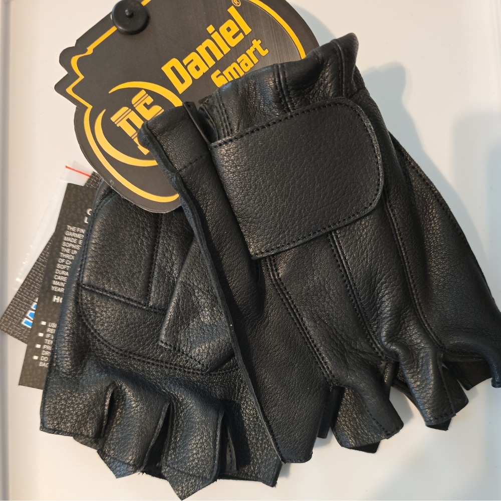 Daniel Smart DS96-2XL Tough Deer Skin Fingerless Motorcycle Gloves